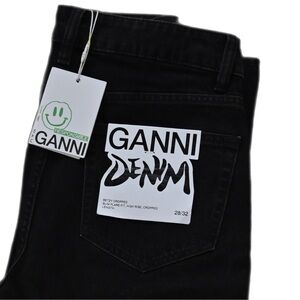Designer Ganni Women’s Black Denim Stretch Jeans